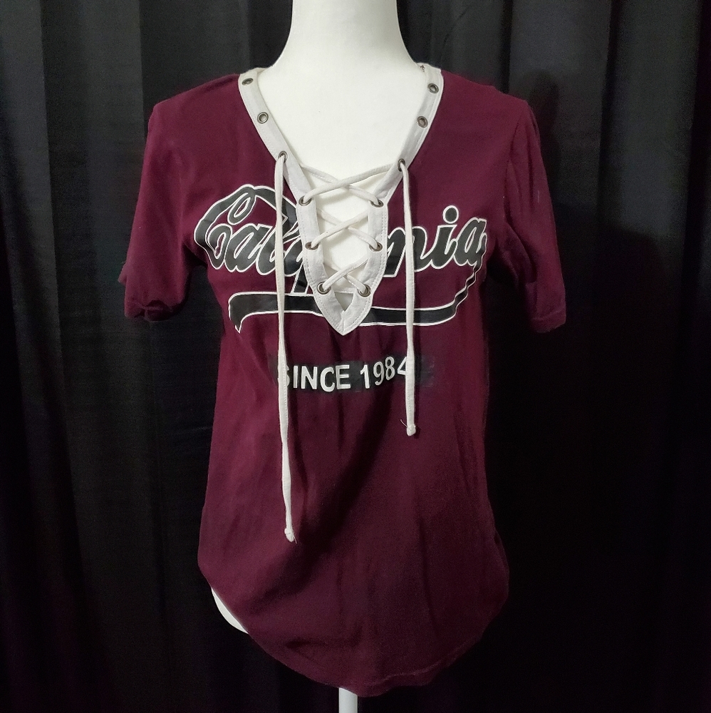 California Burgandy Tee